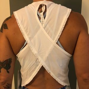 Lululemon Fast As Light Tank SE Frilled - white